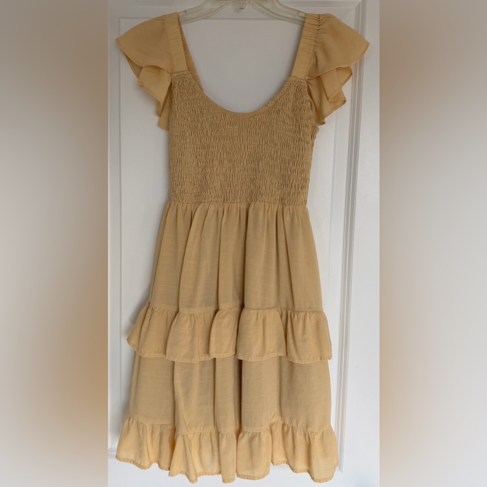 Yellow Ruffle Mini Sundress (size small)